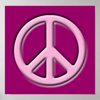 Póster Signo clásico de paz, rosa