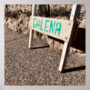 Póster signo de acera de galena