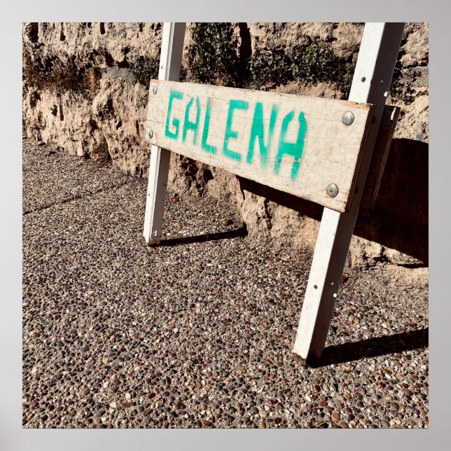 Póster signo de acera de galena (Frente)