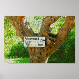Póster Signo de advertencia de árbol de enisonwood