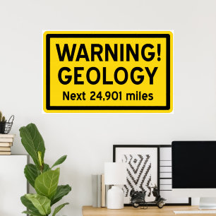 Póster Signo de advertencia de geología