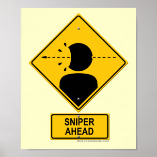 Póster Signo de advertencia de la parte superior del para