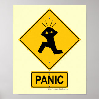 Póster Signo de advertencia de pánico