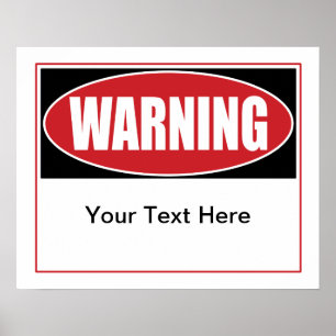 Póster Signo de advertencia de personalizable