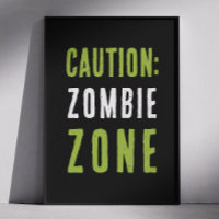 Signo de advertencia de zona zombi | Precaución de