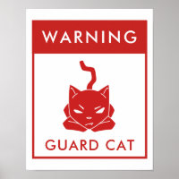 Signo de advertencia divertida | Gato de protecció