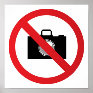 Póster Signo de advertencia no de cámara