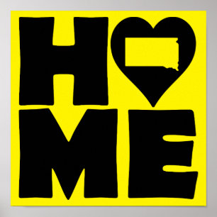 Póster Signo de afiche del estado del corazón en Dakota d