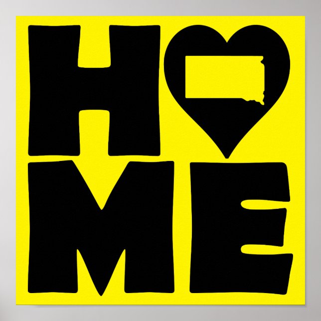 Póster Signo de afiche del estado del corazón en Dakota d (Frente)