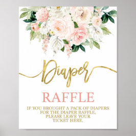 Póster Signo de antrurio acuarela floral Diaper Raffle