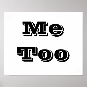 Póster Signo de apoyo fotográfico de boda "Me Too"
