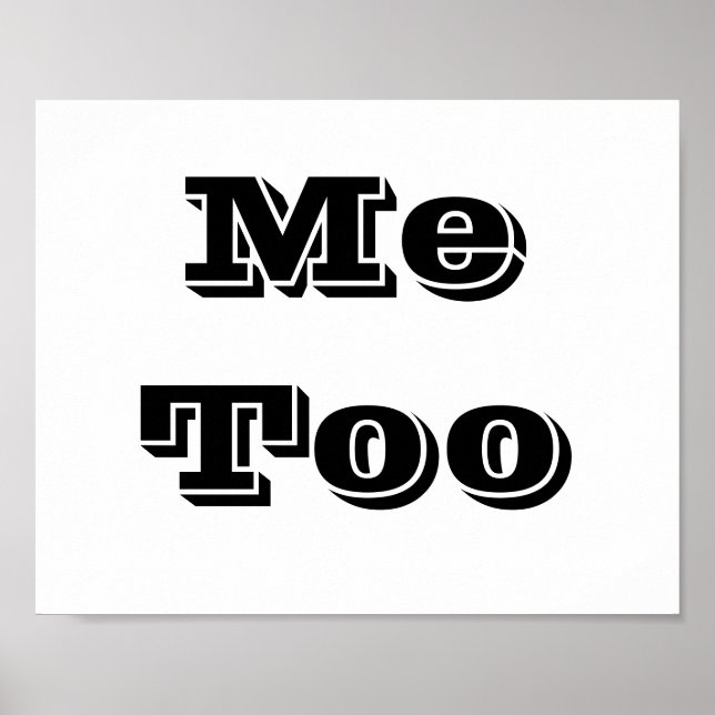 Póster Signo de apoyo fotográfico de boda "Me Too" (Frente)
