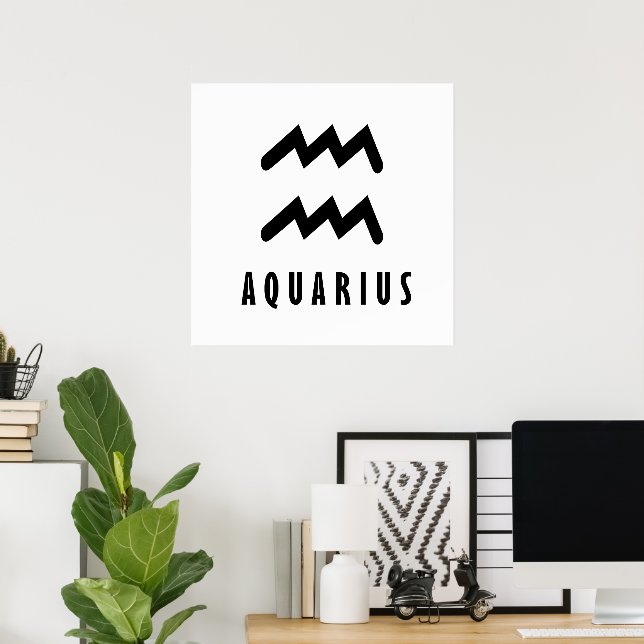 Póster Signo de Aquarius zodiac (Oficina en casa)