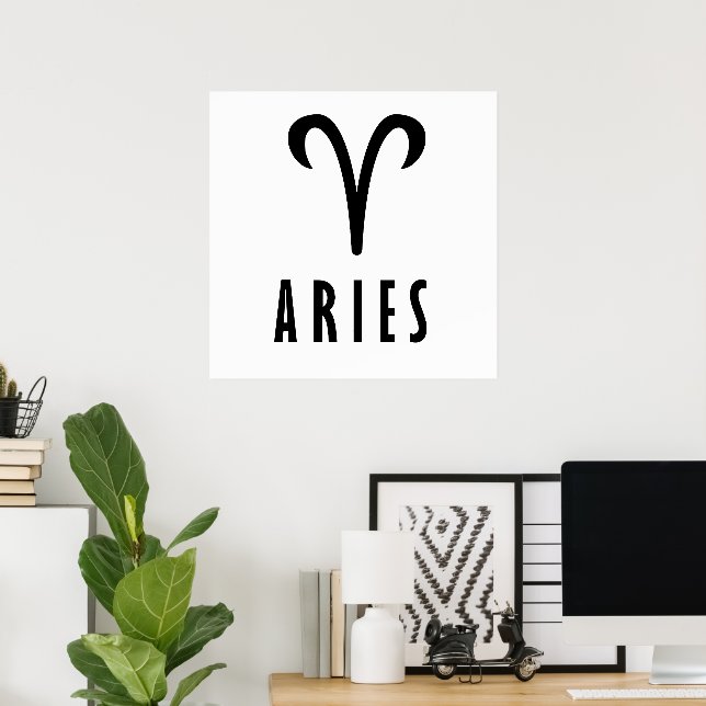 Póster Signo de Aries zodiac (Oficina en casa)