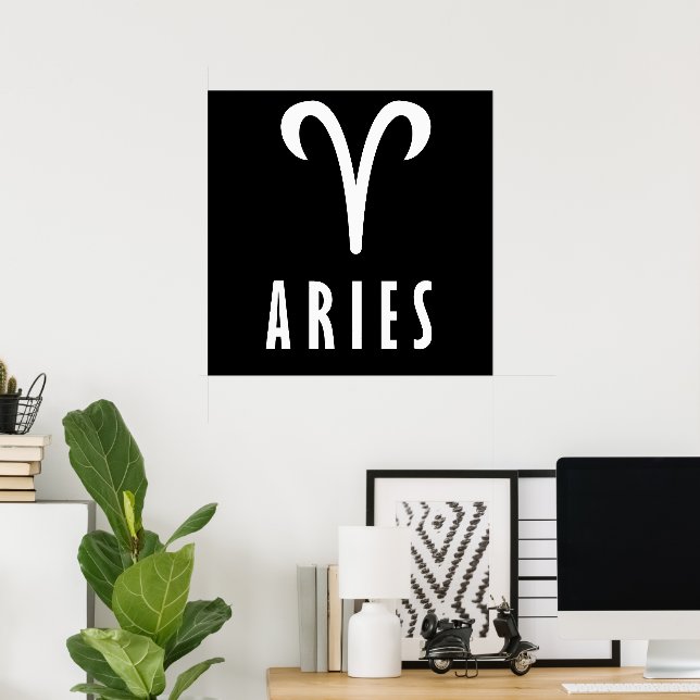 Póster Signo de Aries zodiac (Oficina en casa)