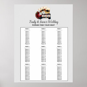 Póster Signo de asiento del fiesta CASINO, gráfico de asi