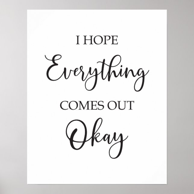 Póster signo de baño | Espero que todo salga bien (Frente)