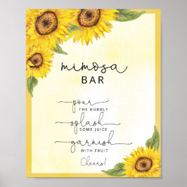 Póster Signo de barra de mimosa de girasol de color agua