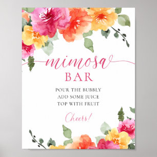 Póster Signo de barra de mimosa floral colorido