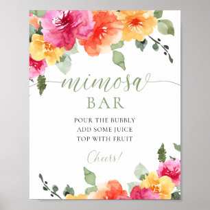 Póster Signo de barra de mimosa floral colorido
