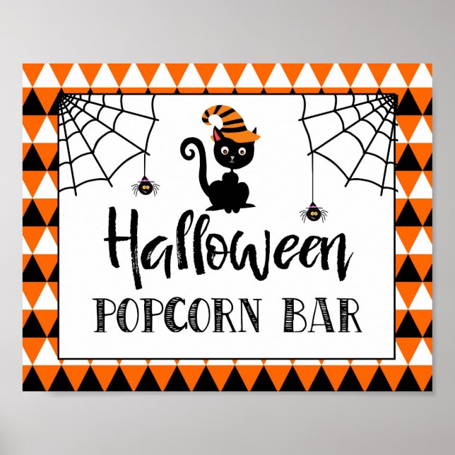 Póster signo de barra de palomitas de halloween party (Frente)