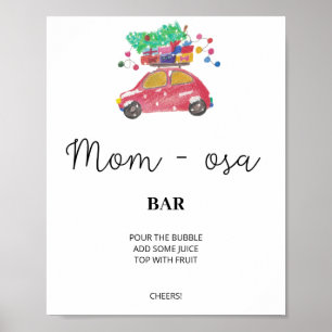 Póster Signo de barra verde de mamá-osa. Barra de momosa