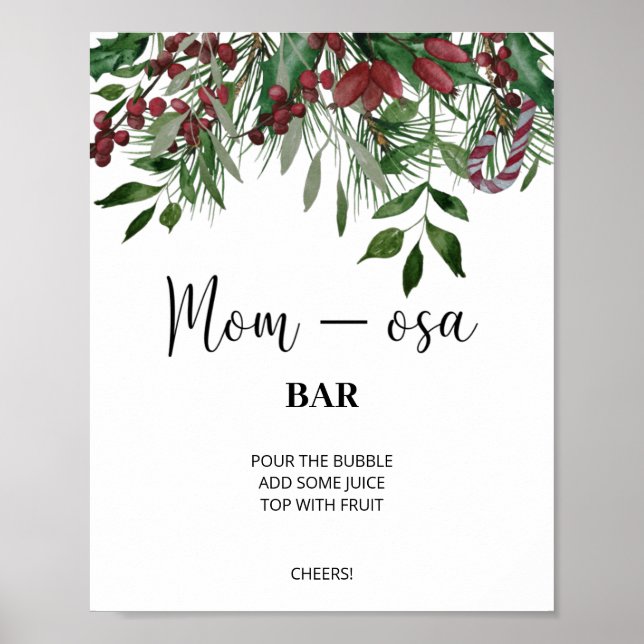 Póster Signo de barra verde de mamá-osa. Barra de momosa  (Frente)