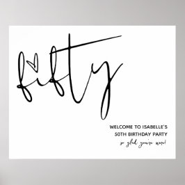 Póster Signo de bienvenida 50 años de la moderna eleganci