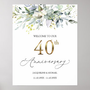 Póster Signo de bienvenida a Eucalyptus 40° aniversario d