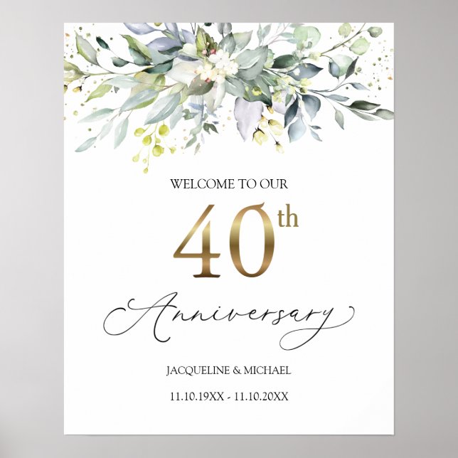 Póster Signo de bienvenida a Eucalyptus 40° aniversario d (Frente)