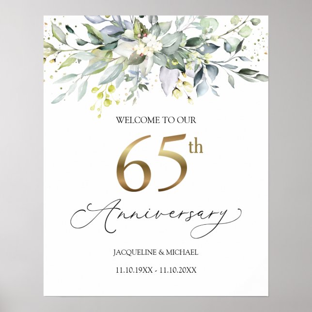 Póster Signo de bienvenida a Eucalyptus 65º aniversario d (Frente)
