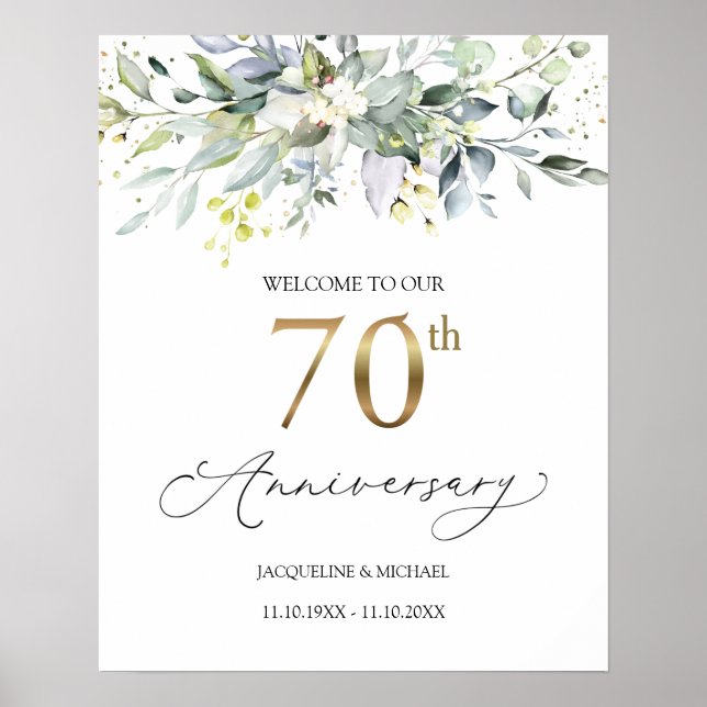 Póster Signo de bienvenida a Eucalyptus 70º aniversario d (Frente)