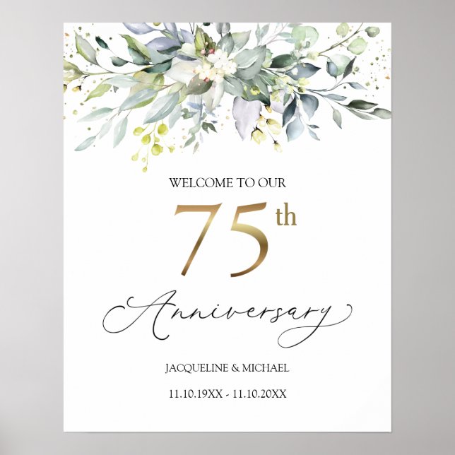 Póster Signo de bienvenida a Eucalyptus 75º aniversario d (Frente)