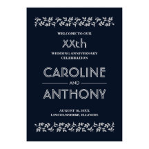 Signo de bienvenida a la Boda Navy Blue Silver