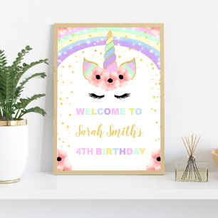 Póster Signo de bienvenida a la fiesta de cumpleaños de u