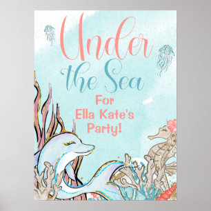 Póster Signo de bienvenida a la sirena marina