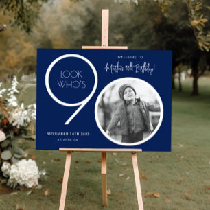 Póster Signo de bienvenida a los 90 años de la foto moder