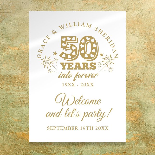 Póster Signo de bienvenida al 50 aniversario de Into Fore (Into Forever 50th Anniversary Welcome Sign)