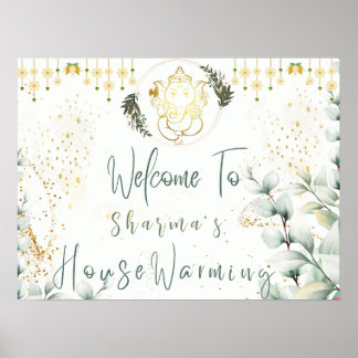 Póster Signo de bienvenida al calentamiento de la casa
