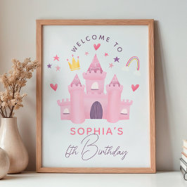 Póster Signo de bienvenida al cumpleaños de los Chicas Pr