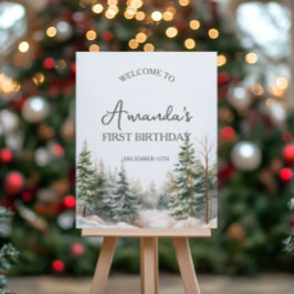 Póster Signo de bienvenida al cumpleaños de Onederland en