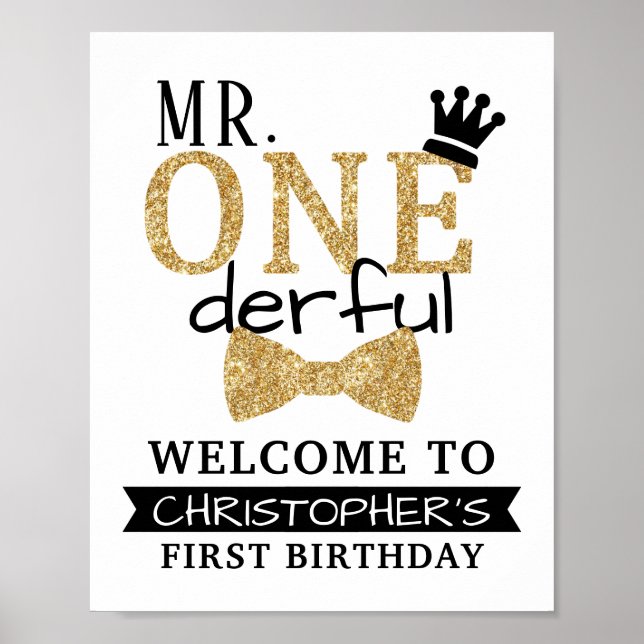 Póster Signo de bienvenida al primer cumpleaños de Mr. ON (Frente)