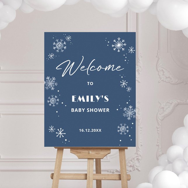 Póster Signo de bienvenida azul para Snowflakes Baby Show (Subido por el creador)