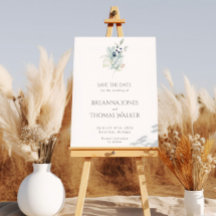 Signo de bienvenida azul y turbio | Elegante flora