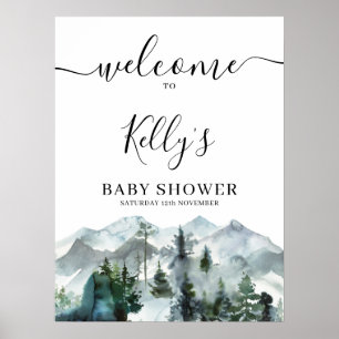 Póster Signo de bienvenida Baby Shower de Adventure Wilde