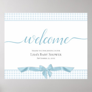 Póster Signo de bienvenida Baby Shower de Blue Bows