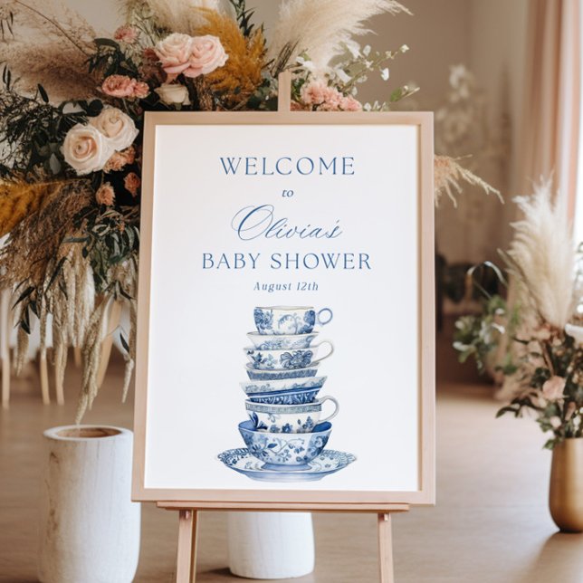 Póster Signo de bienvenida Baby Shower de Blue Tea Fiesta (Subido por el creador)