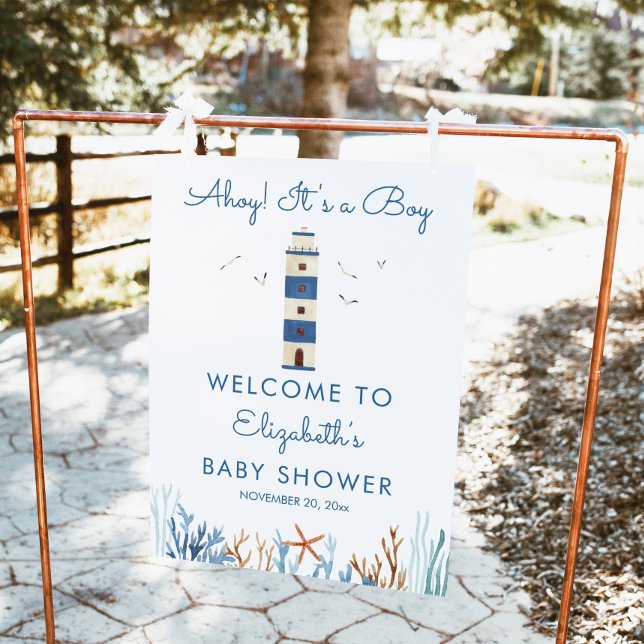 Póster Signo de bienvenida Baby Shower de Lighthouse Boy (Subido por el creador)
