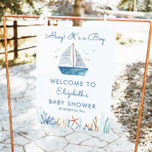 Signo de bienvenida Baby Shower de Sailboat Boy