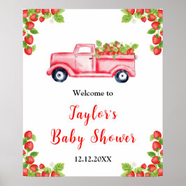 Póster Signo de bienvenida Baby Shower de Strawberry Truc